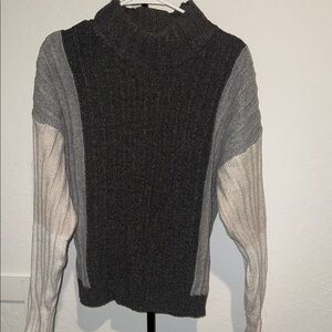 Time and Tru Charcoal and Cream Turtleneck Sweater